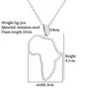 Shape Africa map Pendant necklace Stainless Steel Hip Hop Gold chains Necklaces for women men fashion jewelry