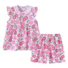 Summer Baby Girls Floral Piżamy Zestaw Kwiat Bez Rękawów Drukuj Top + Krótki 2 sztuk / zestaw Boutique Dzieci Pleaswear M3512