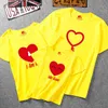 Family Look Matching Outfits Clothes Love Heart Casual Cotton Top Summer Short Sleeve t shirt Father Mother and Daughter Clothes 210713
