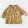 Kids Girl lange mouwen pop kraag bloemen shirt lente herfst baby baby geboren kleding 210429
