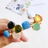 22 Colore Crystal Candy Style Bangle Colore oro Mix Colori abbinati liberamente Misura adattata Bracciali aperti per regalo donna (dj1387) Q0717