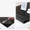 Siyah PVC Masa Örtüsü D 'Su Geçirmez Yumuşak Cam Katı Renk Su Geçirmez Yağ 1.0mm Mat Ev Dekorasyon Masa Örtüsü 211103