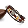 Metal antiga prata grânulo pulseiras de couro multicamada pulseira pulseira pulseira pulseira punho para mulheres homens moda jóias e arenoso
