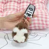 Cute Hamster Real Mink Fur Keychain Fluffy Animals Keyring Charm Handbag Pendant for Women Girls Toys Drop