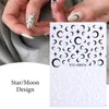 Wholesale diy nail art art наклейки черный белая луна звезда ногтей наклейки пламя шахматная доска французские советы ползунок для маникюрного геля польский декор аксессуары