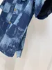 Camicie casual da uomo Designer Camicie a maniche corte in denim di marca da uomo firmate estive Camicia allentata taglia US Camicia in cotone stampato scozzese di fascia alta di lusso singolo