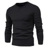 4XL Män Höst Casual Solid Tjock Ull Bomullströja Pullovers Outfit Fashion Slim Fit O-Neck Pullover 210813