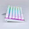 Liten RGB LED Bakgrundsbelyst Vattentät Mekanisk Gaming Keyboard med 81 Keys Anti-Ghost Keys DIY Blue Switches White Z88