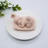 3D 아기 실리콘 금형 설탕 금형 초콜릿 금형 퐁당 케이크 장식 도구 귀여운 DIY 잠자는 아기 샤워 만들기 사탕 금형