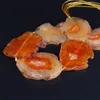 Duży rozmiar7PCS / Strand Orange Crack Raw Agates Slab Nugget Luźne Koraliki, Naturalne Klejnoty Plasterek Wisiorki Biżuteria Robić