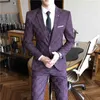 Jacket Pants Vest Men 3 Pieces Slim Casual Suit Trousers Set Male Wedding Groom Dress Business Blazers Coat Waistcoat