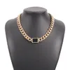 Punk minimalistisk chunky chain choker halsband för kvinnor mode geometriska svarta harts hängsmycke halsband 2021 trend smycken