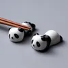 Adorable Panda Chopstick Rest Art Craft Porcelain Spoon Stand Fork Knife Holder Kitchen Supplies for Japanese Chinese Restaurant