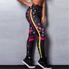 Push Up Sporting Star Pattern Digital Printed Casual Leggings Women Sportswear Black Skinny Elastic Force 211215