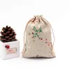 Mode-sieraden Display Tassen met Trekkoord Katoen Herbruikbare 50 Stks 10 * 14cm Printing Patter Gehele Kerst Gift Bag