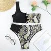 Projektant Bikini Leopard Wyściełane Kobiety Swimsuit Push Up Bandeau Swimwear Set Beachwear Brazylia Garnitur Monokini Maillot De Bain Kobieta Biustonosz Wysokiej Talii Zestawy Bandaż