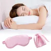 Faux Silk Sova Eye Mask med väska Portable Travel Sova Masker Cover EyePatch Blindfold Eyeshade Relax Patch Shade Light Pad