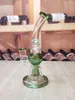 8.7 inch glazen waterpijp waterpijp groen recycler perc percollators rokende beker bong bubbler 14mm mannelijke kom dab rig