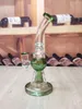 8.7inch Glass Water Pipe Hookah Green Recycler Perc Percolators Smoking Beaker Bong Bubbler 14mm Male Bowl Dab Rig