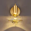 Vägglampor lyxiga koppar kristallljus modernt enkelt hem sovrum sovrum lampa vardagsrum restaurang gång trappa sconce