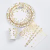 Disposable Dinnerware Wedding Gold Party Bronzing Dots Dishes Decorations Stamping Plate Cup Anniversaire Decoration Collection