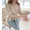 sexy verão damasco preta chiffon tops femme mulheres casual manga curta meninas blusa lace up plus size camiseta 210417