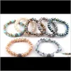 Entrega de jóias com miçangas de miçangas 2021 pulseiras de energia feitas de belas mistura colorida de vidro de vidro 10mm 10pc diferente cor/lot1 0s6h9