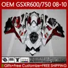 Injectievorm voor Suzuki Body GSXR 600 750 CC 600CC 750CC GSXR600 K8 GSX-R750 88NO.16 GSXR-600 GSXR-750 08 09 10 GSXR750 GSX-R600 2008 2009 2010 OEM Fairing Dark Red Blk