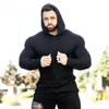 Nowa Spring Fitness Swetry Kapturem Mężczyźni Ciepłe Turtleneck Slim Fit Sport Sweter Sweter Siłownia Knitwear Pull Homme Y0907