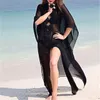 Maillot de bain robes plage couvrir robe dentelle tunique paréos maillots de bain femmes Bikini couverture en mousseline de soie maillot de bain couverture