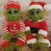 Grinch docka söt jul fylld plysch leksak xmas gåvor för barn hem dekoration i lager # 3 211223