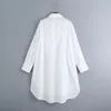 Spring Summer Loose Poplin White Shirt zaraingstyle za women sheining vadiming women female blouse shirt C2228 210401