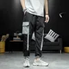 Mężczyźni Cargo Spodnie Side Kieszenie Ołówek Hip Hop Patchwork Harajuku Spodnie dresowe Dorywczo Jogger Mężczyźni Spodnie Pantalones Homme Streetwear Y0927