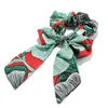 Dolce Stampa Fiore Bowknot Nastro per capelli Foglia di moda Corda per capelli elastica per le donne Porta coda di cavallo alla moda Copricapo Accessori per capelli