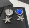2022 Роскошное качество синего хрусталя и черная звезда формы подвесного ожерелья для заклинания набор для женщин для женщин свадебные украшения имеют коробку S1317332