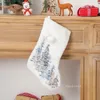 Stora julstrumpor Vit Snowflake Plush New Years strumpor godis gåvor för det nya året Julstrumpor öppen spis dekorationer till sjöss t2i52665