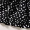 Toddler bebê meninas verão vestido preto floral suspender sundress saia menina roupa