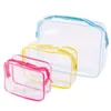 Sac à cosmétiques Transparent à fermeture éclair, sac à cosmétiques Transparent pour lavage de bain, sacs de maquillage transparents pour femmes, organisateur de voyage en PVC rouge bleu jaune