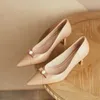 ALLBITFO Pekad Toe Bowknot Design Äkta läder Kvinnor Klackar Skor Fashion High Heel Shoes High Heels Talons Hauts Femme 210611