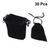 Подарочная упаковка, 30 шт., сумки на шнурке, черные тканевые сумки для хранения ювелирных изделий, маленькие 7x9 см188C