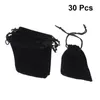 Gift Wrap 30pcs Drawstring Bag Pouches Storage Black Cloth Bags For Jewelry Small 7x9cm2486