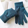 Thicken Warm Winter Gloves Elastic Knitting Full Finger Glove Solid Color Man Lady Outdoor Mountain Bike Gloves Mittens C3