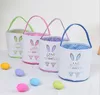Easter Bag Party Canvas Rabbit Basket Soft Bunny Tail Bucket Easters Eggs Storage Handbag Festival Party Gift