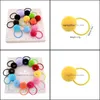 Cabelo Aessórios Bebê, Miúdos Maternidade 12 Pçs / Lote 1 polegada Bola de pele de headwear bonito com fita elástica Headband DIY 688 Drop entrega 2021 T