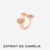 CH RING CAMELLIA TOPA KVALITET Luxury Diamond 18K Gold For Woman Classic Style Märkesdesign Officiella reproduktioner Band237C