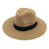 Panama Hat Летние Солнца Шляпы для женщин Человек Пляж Соломенная Шляпа УФ Защитная Крышка Cap Caped Chaporate Hat