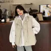 겨울 여성 코튼 조끼 캐주얼 따뜻한 두꺼운 허리 양양 민소매 솔리드 컬러 211120