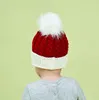 Bonnet d'hiver pour enfants Bonnet de Père Noël en tricot chaud pour enfants avec pompon pour garçons filles Vêtements de fête de Noël Nouvel An Vert Rouge 0-3 ans