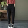 Arrivée printemps/automne Style coréen femmes lâche décontracté taille élastique cheville-longueur pantalon tout assorti coton Harem W05 210512