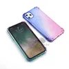 Gradient Färg Transparent Telefon Väska till iPhone 12 11 Pro Max 7 8 Plus X Samsung S20 Not 20 Soft TPU ShockoProof Case